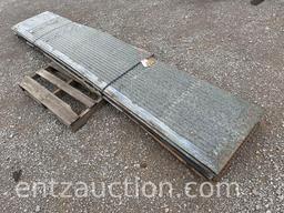 USED GALVANIZED CORRUGATED SHEET METAL, 2' WIDE,
