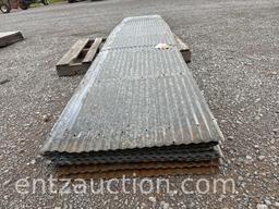 USED GALVANIZED CORRUGATED SHEET METAL, 2' WIDE,