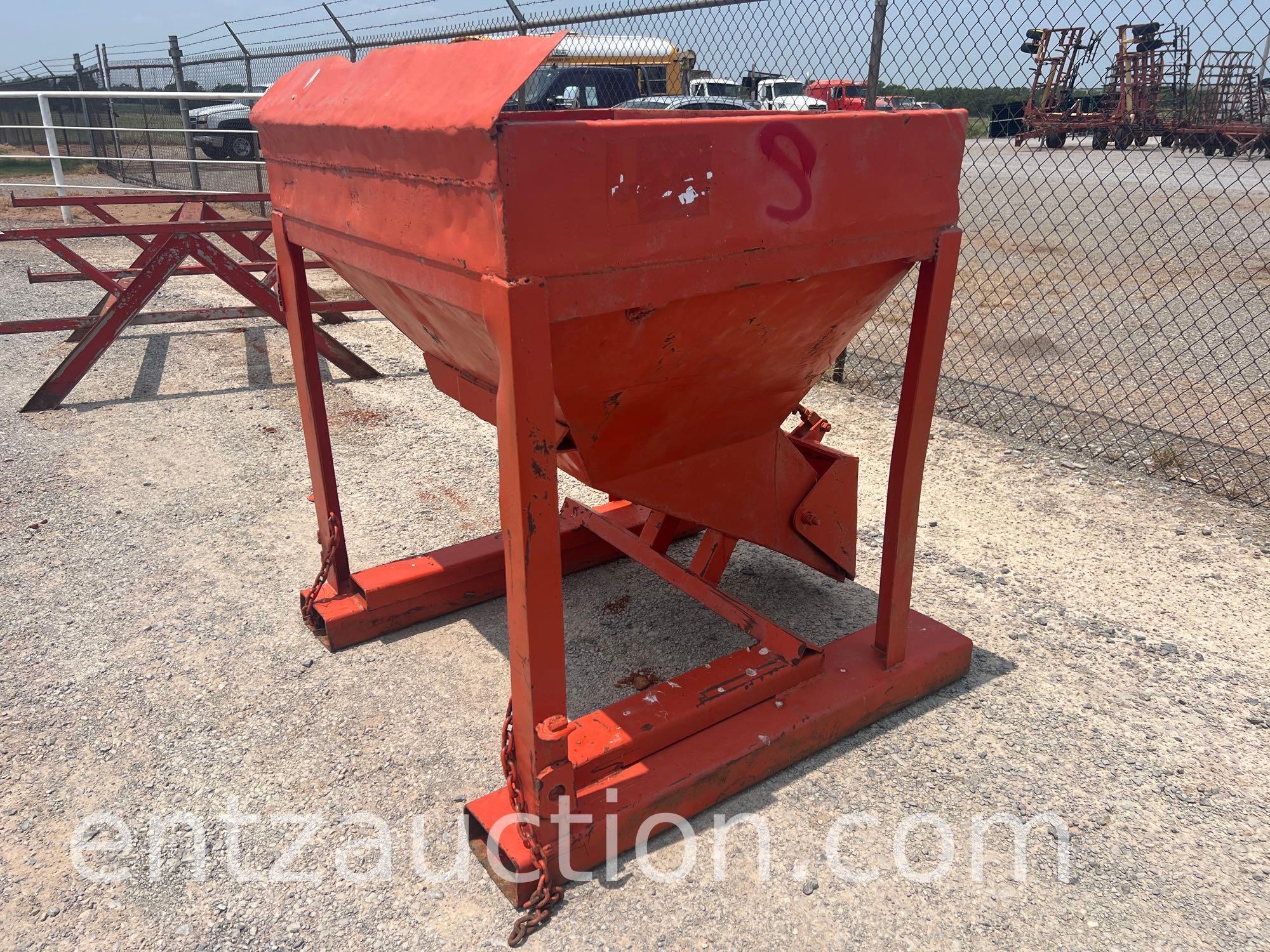 SHOPBUILT FEED HOPPER W/ FORK TUNNELS