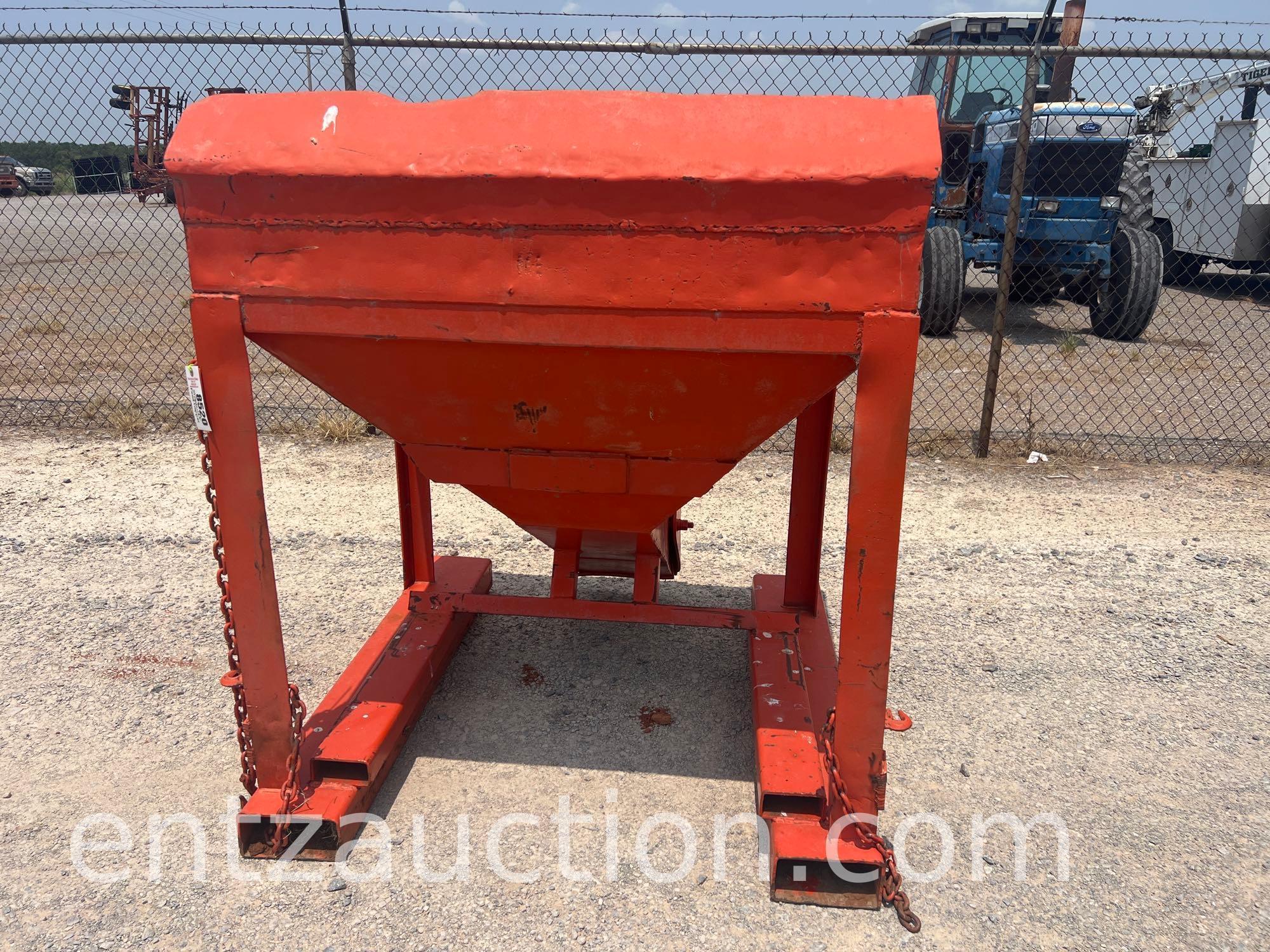 SHOPBUILT FEED HOPPER W/ FORK TUNNELS
