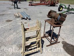 ALUM. LADDER & BENCH GRINDER W/ STAND