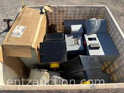 TOTE OF CONTROL BOXES (NEW & USED) & 2)