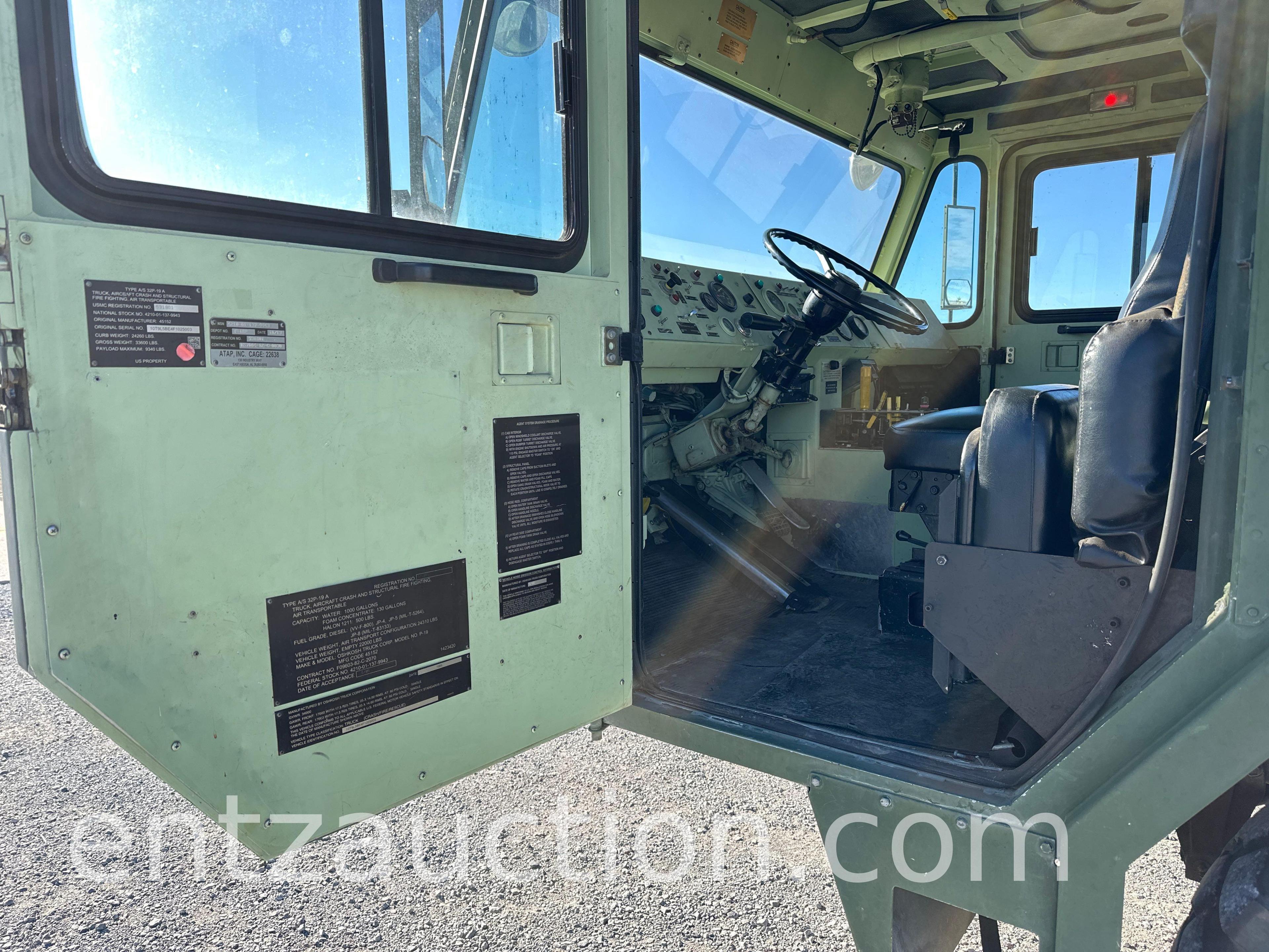 1985 OSHKOSH TYPE A/S 32 P-19A, CUMMINS NH/NT