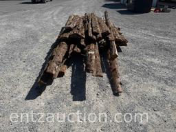 LOT OF APPROX. 40) 1/4 ROUND ROUGH CEDAR PLANKS,