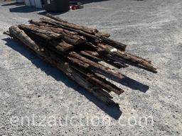LOT OF APPROX. 40) 1/4 ROUND ROUGH CEDAR PLANKS,