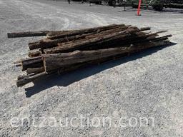 LOT OF APPROX. 40) 1/4 ROUND ROUGH CEDAR PLANKS,