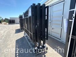 ALL METAL 7' X 20' METAL DRIVEWAY GATE, GALVANIZED,