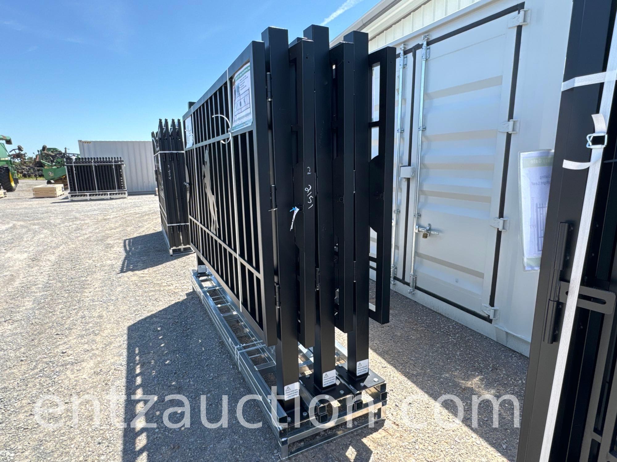 ALL METAL 7' X 20' METAL DRIVEWAY GATE, GALVANIZED,