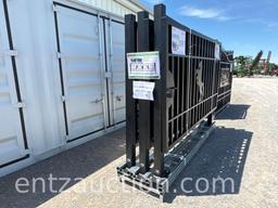 ALL METAL 7' X 20' METAL DRIVEWAY GATE, GALVANIZED,