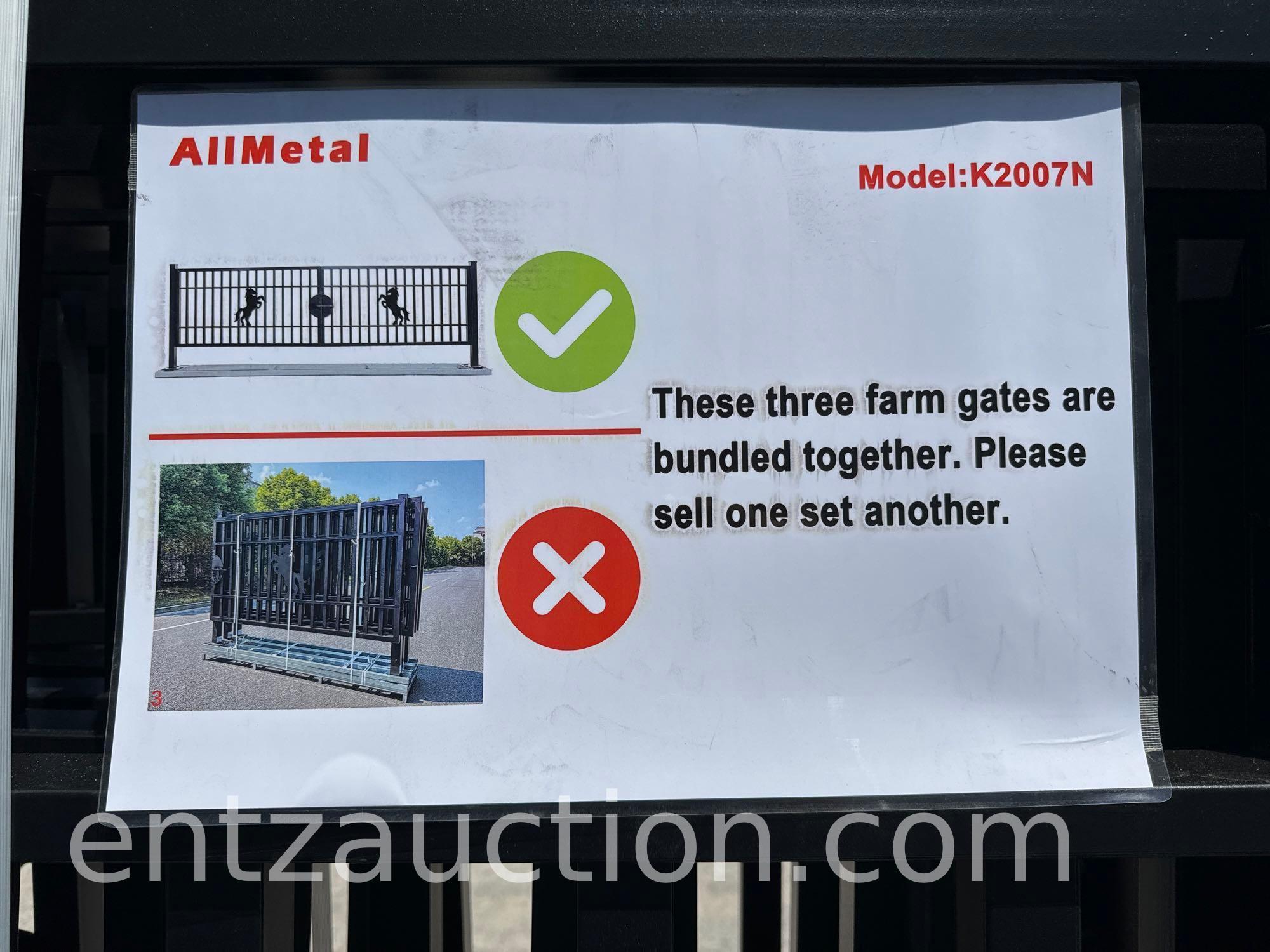 ALL METAL 7' X 20' METAL DRIVEWAY GATE, GALVANIZED,
