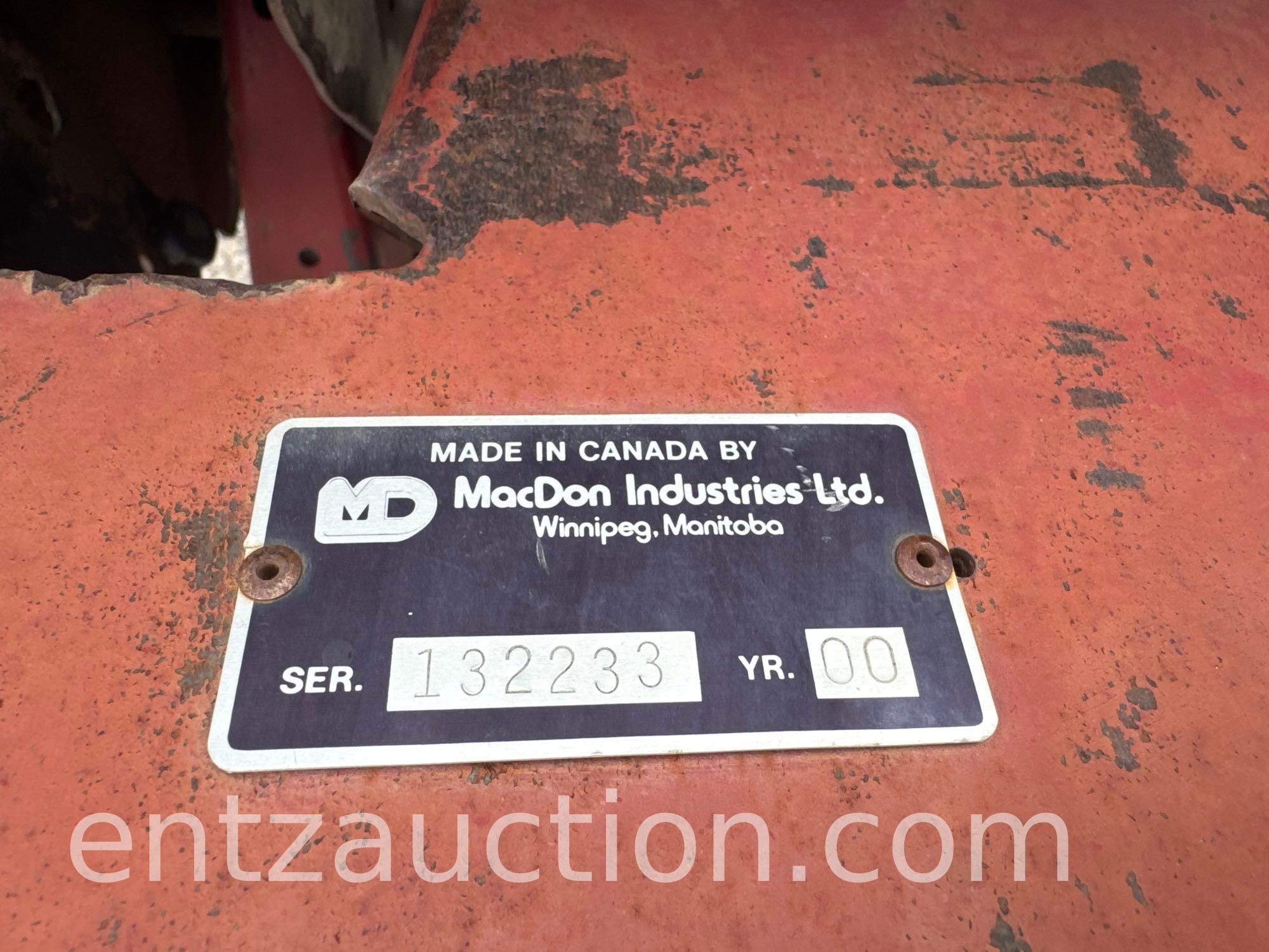 1999 MACDON 962 DRAPER HEADER, 36', FORE & AFT,