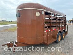 1994 WW STOCK TRAILER, 6' X 14', BP, TA,