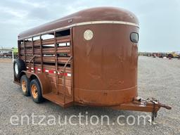 1994 WW STOCK TRAILER, 6' X 14', BP, TA,