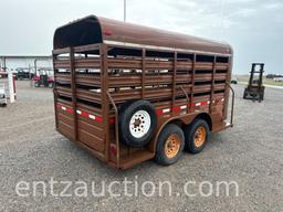 1994 WW STOCK TRAILER, 6' X 14', BP, TA,