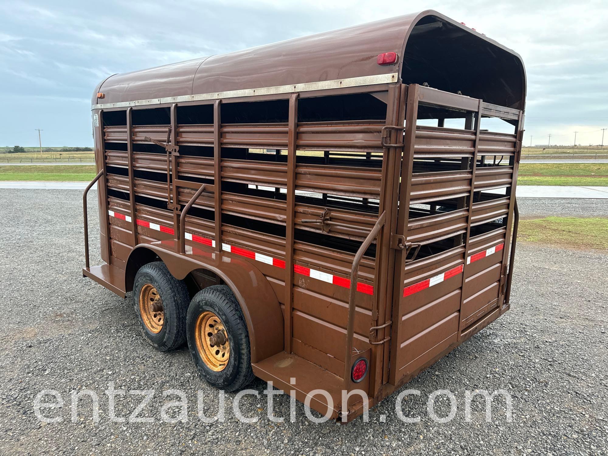 1994 WW STOCK TRAILER, 6' X 14', BP, TA,