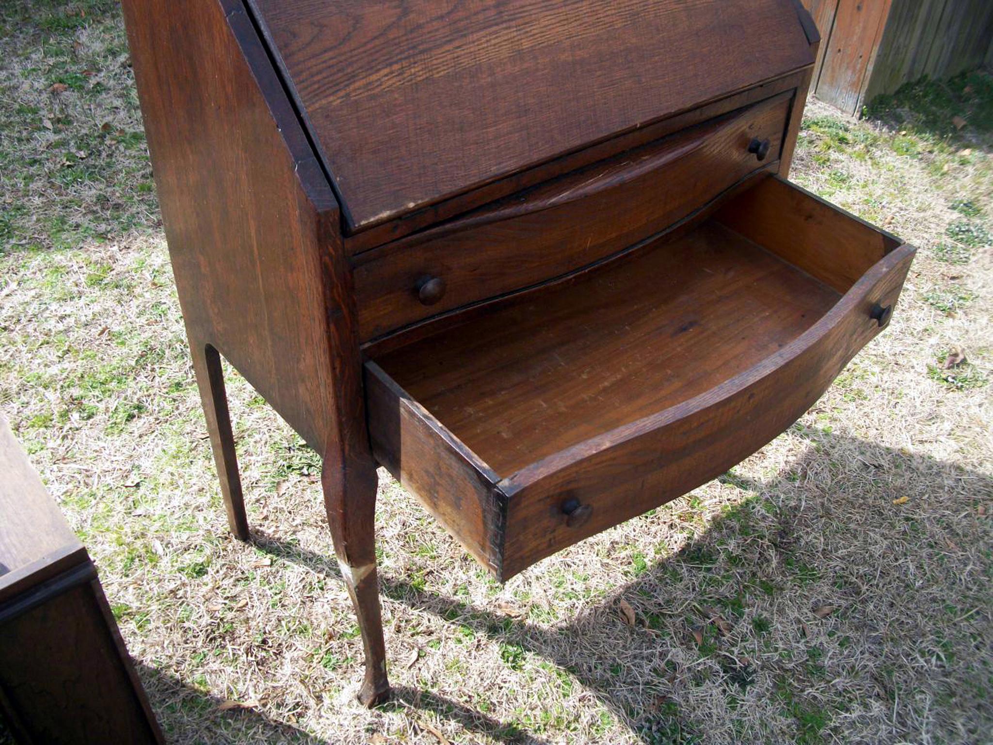 Lot 25: Vintage Secretary With Drawer - Approximately 1950'S With Back Repairs