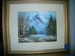 Lot 87: Wonderful Nature Print - Reminiscent Of Bob Ross - By K. Bowman