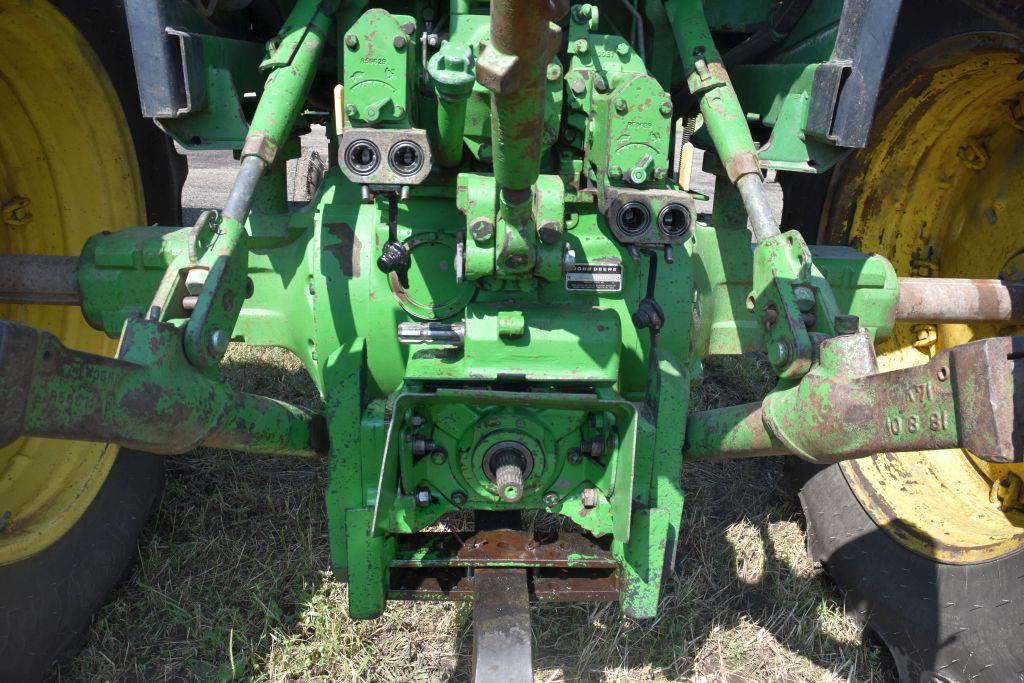 John Deere 4440 2 WD Tractor, Rock Box, Power  Quad, 460/85 R38 95 % Band Duals, 4292 Hours  Showing