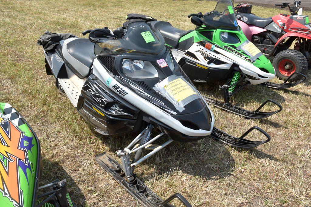 2007 Artic Cat F6 Snowmobile, EFI, 3,702  Miles, New Carbides, Runs Good, With Cover
