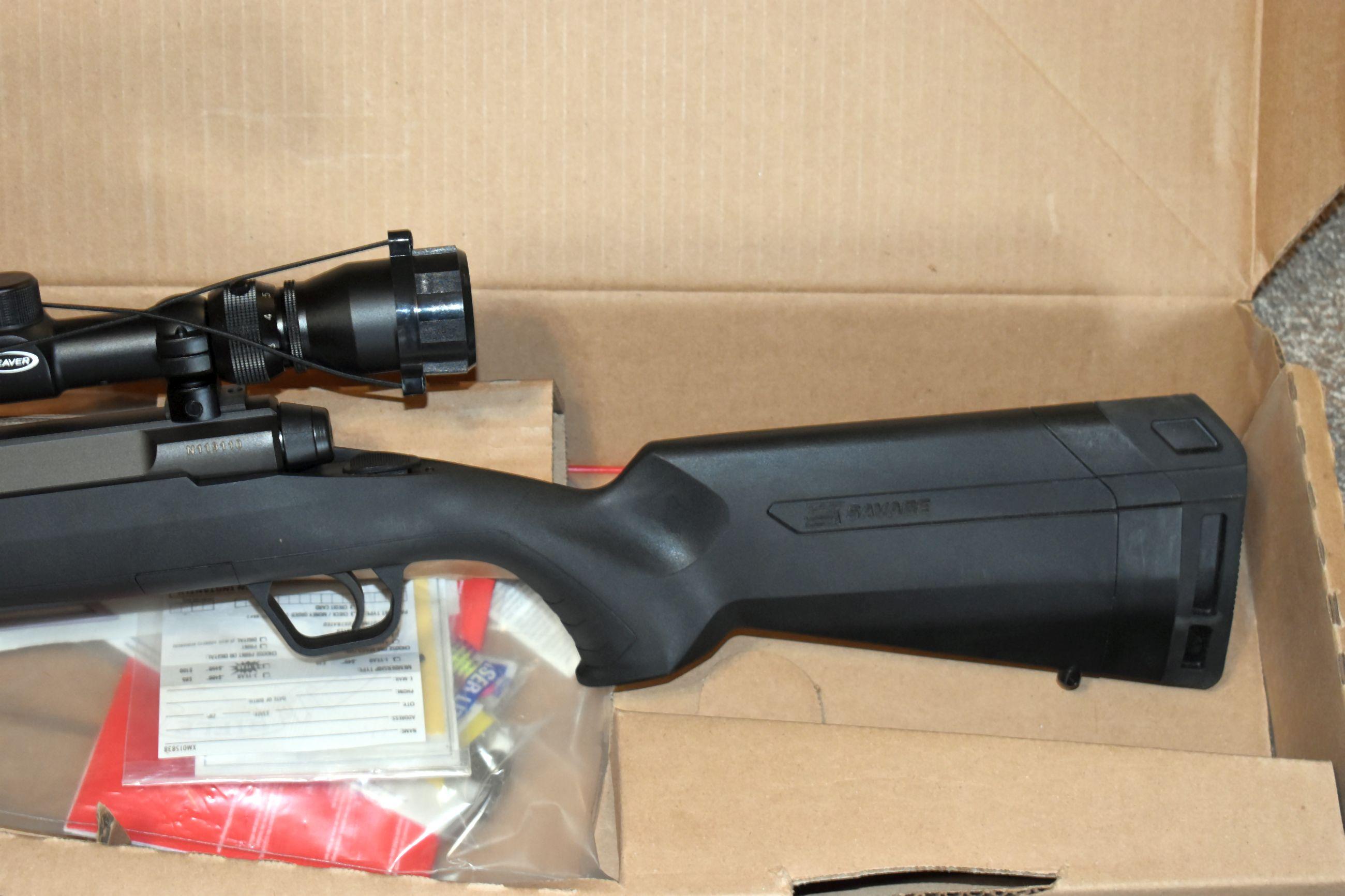 Savage Axis Bolt Action Rifle, 6.5 Creedmoor Cal., Synthetic, Weaver 3x9-40 Scope, Appears New With