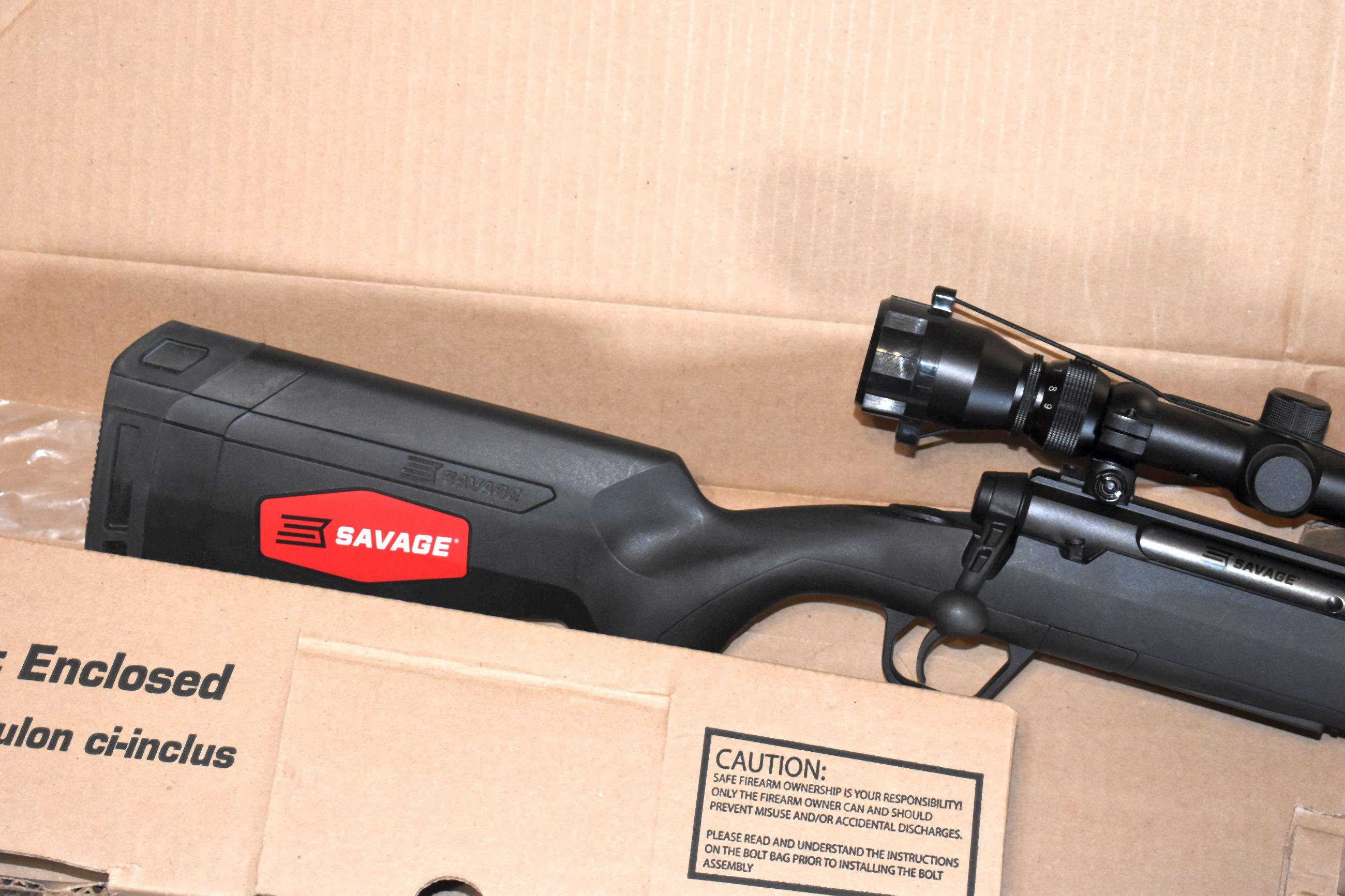 Savage Axis Bolt Action Rifle, 6.5 Creedmoor Cal., Synthetic, Weaver 3x9-40 Scope, Appears New With