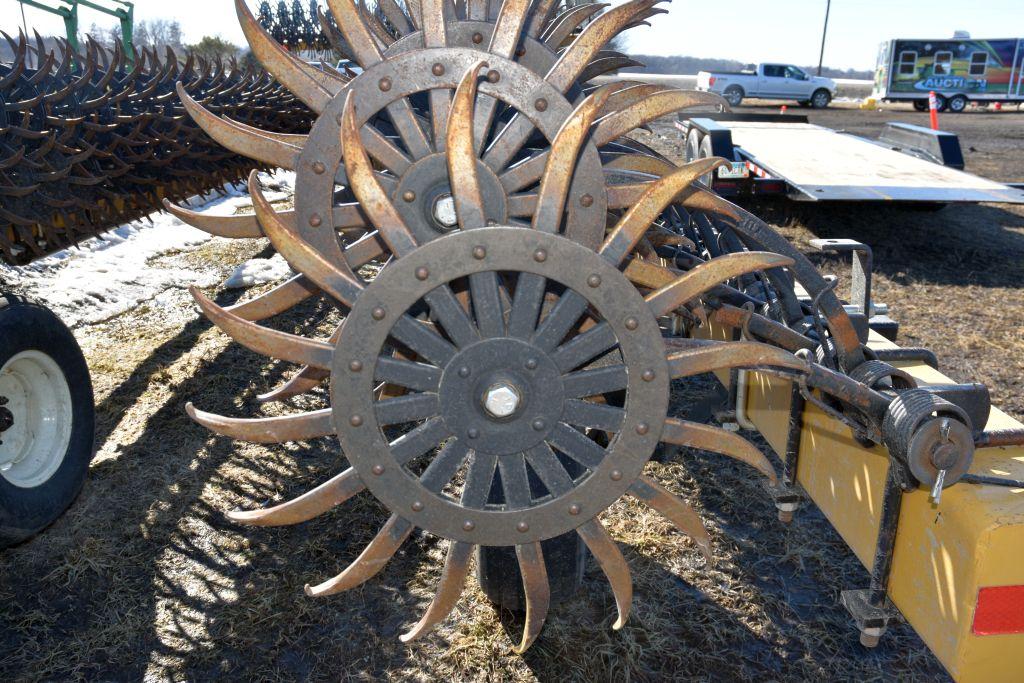 Keller Pull Type 60' Rotary Hoe On Hydraulic Cart