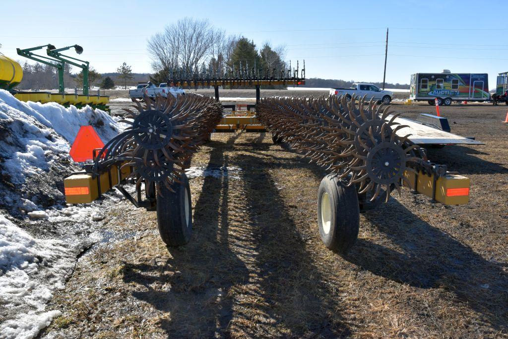 Keller Pull Type 60' Rotary Hoe On Hydraulic Cart