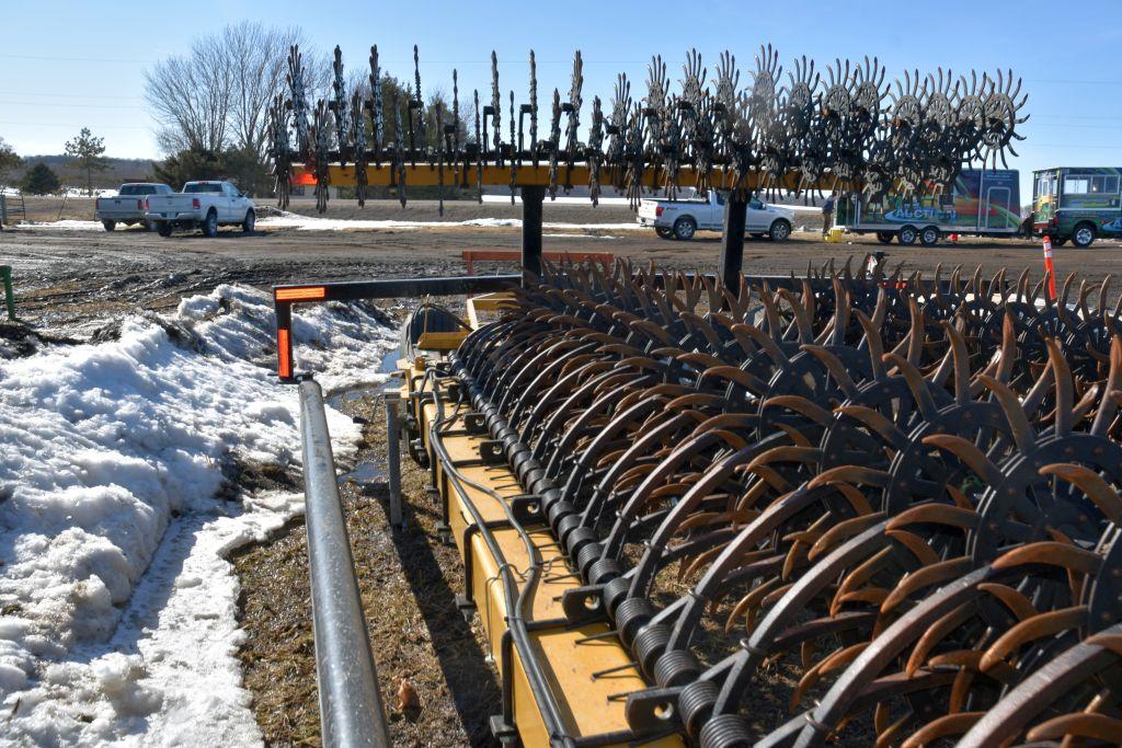 Keller Pull Type 60' Rotary Hoe On Hydraulic Cart