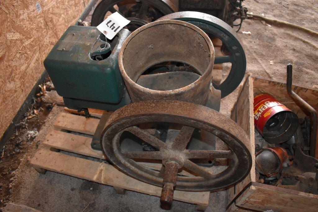 Parts Hit And Miss Engine, International Kerosene Gasoline 1.5Hp, SN:55428, With Box Of Parts,