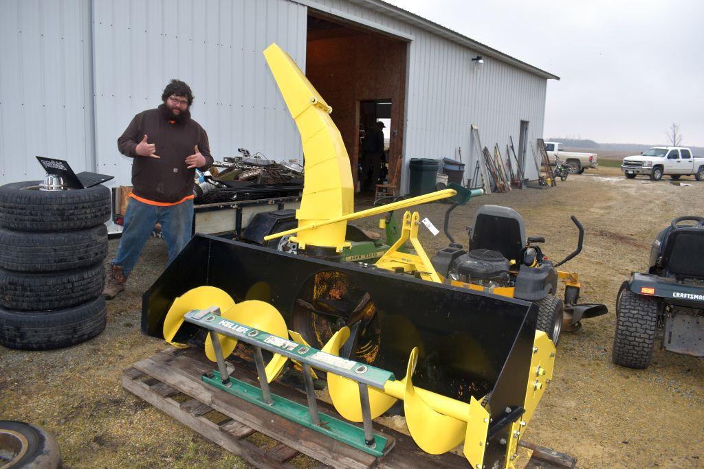 Hanson Model 101910 3 Point Snowblower, 540 PTO, Single Auger, Manual Spout, 82'', SN:1278553