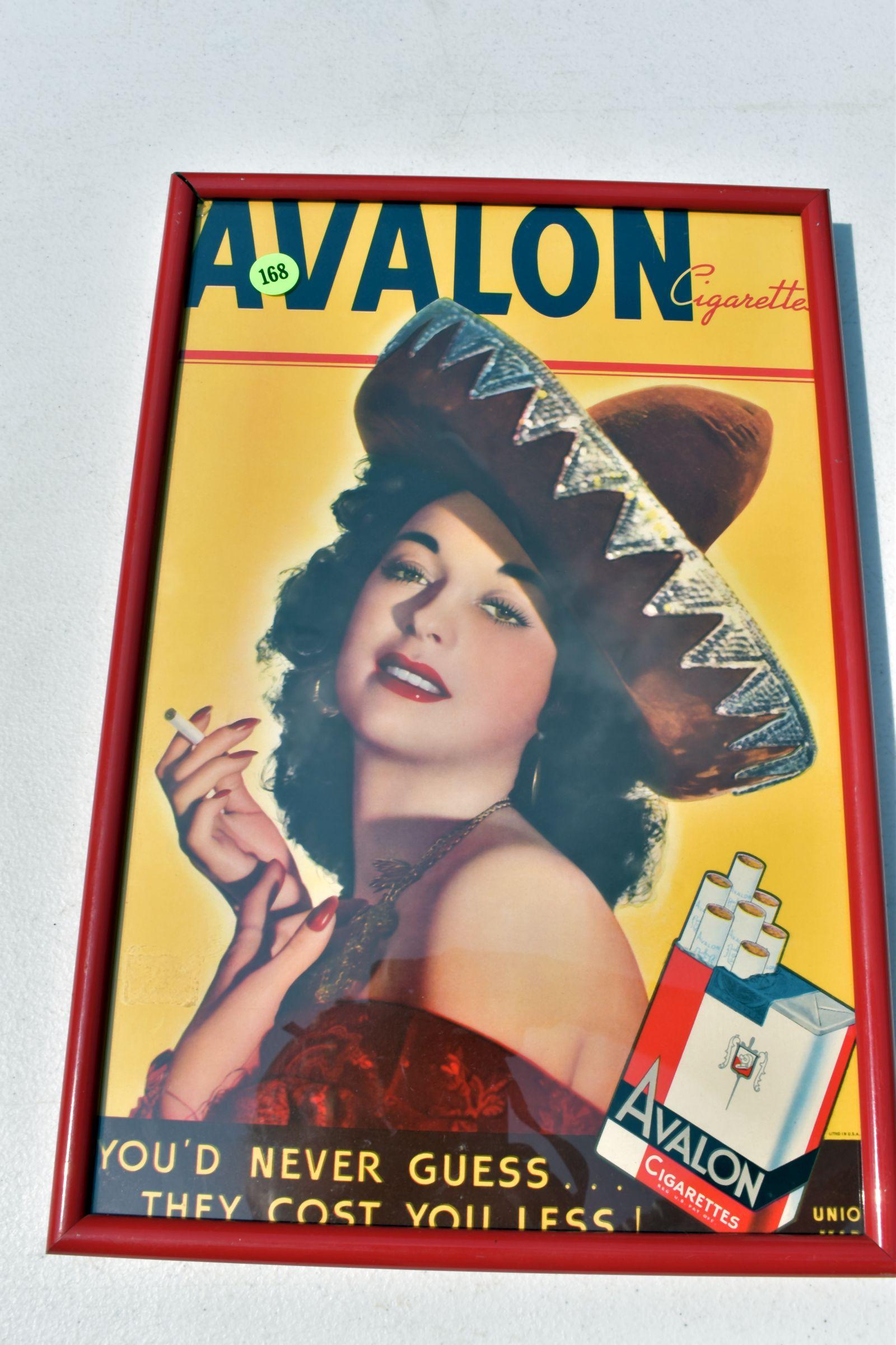 Avalon Cigarette Framed Advertising