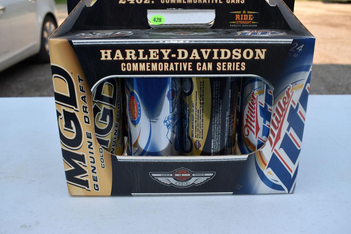 24 ounce Commemorative Cans of Harley Davidson MGD