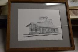 Railroad Depot Print, Kenyon MN  8  x 10 Framed