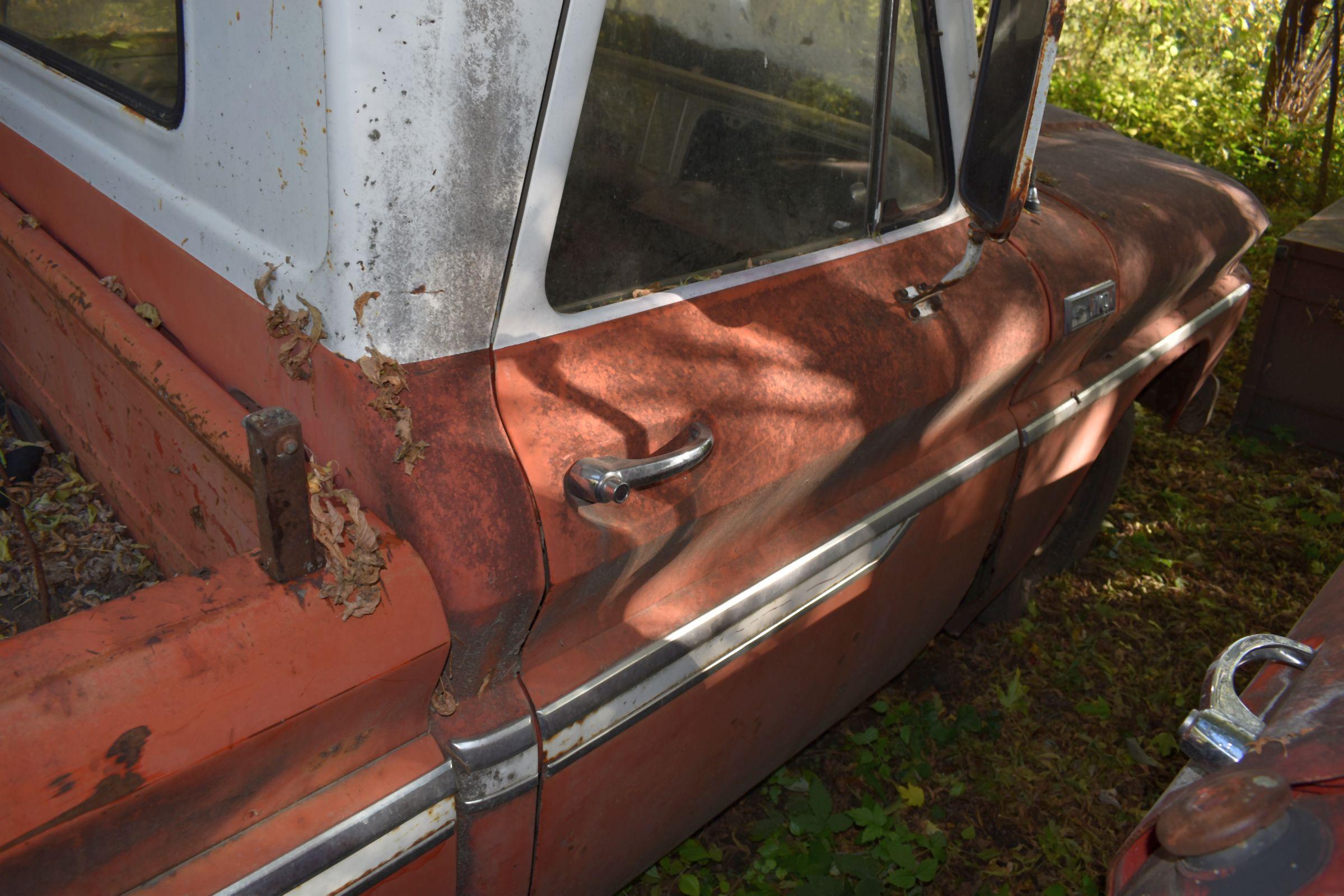 1965  Chevy 10, 1/2 Ton PickUp, Reg Cab, Long Box, 3 Speed On Column, InLine 6 Cylinder, Parts/Proje