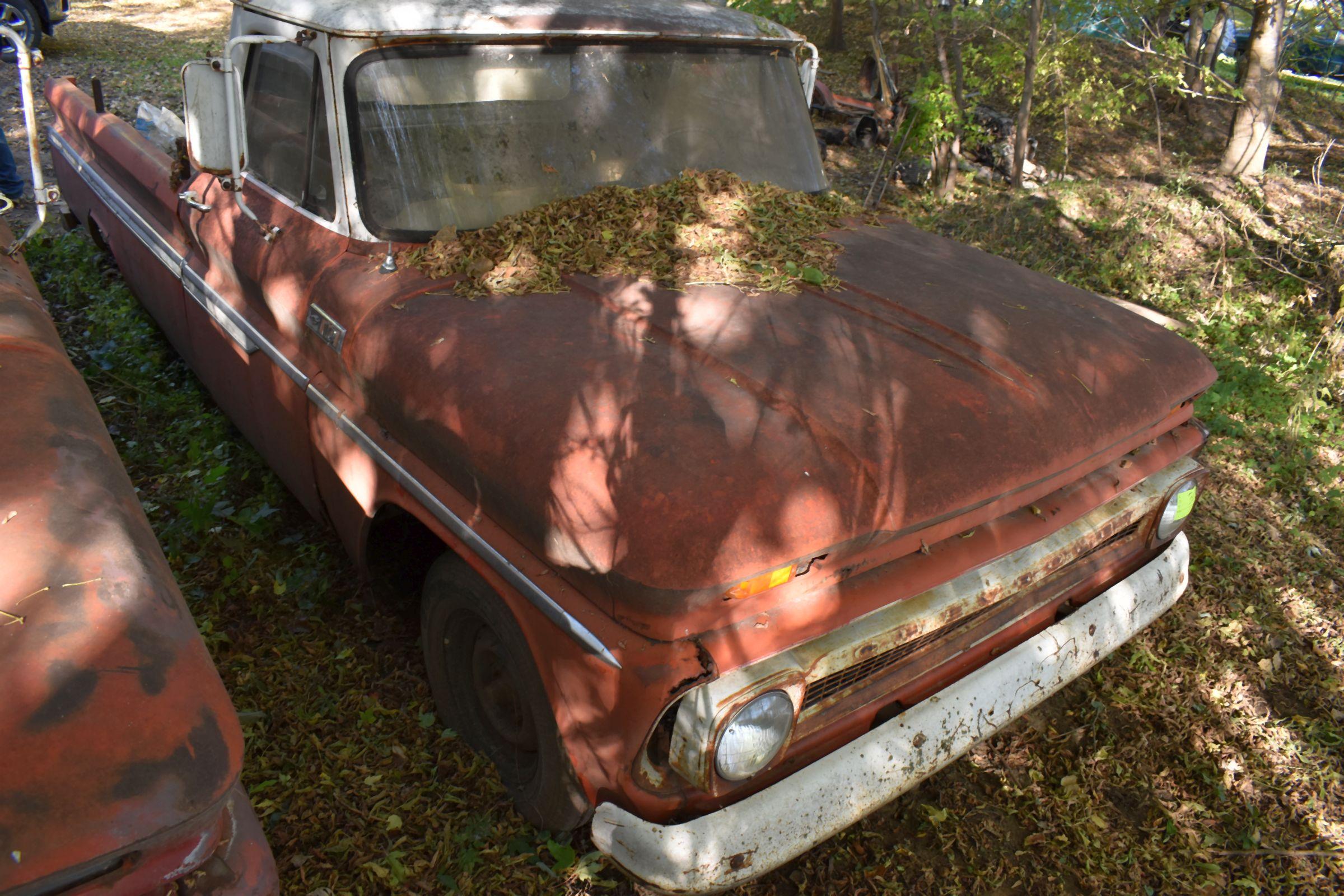 1965  Chevy 10, 1/2 Ton PickUp, Reg Cab, Long Box, 3 Speed On Column, InLine 6 Cylinder, Parts/Proje