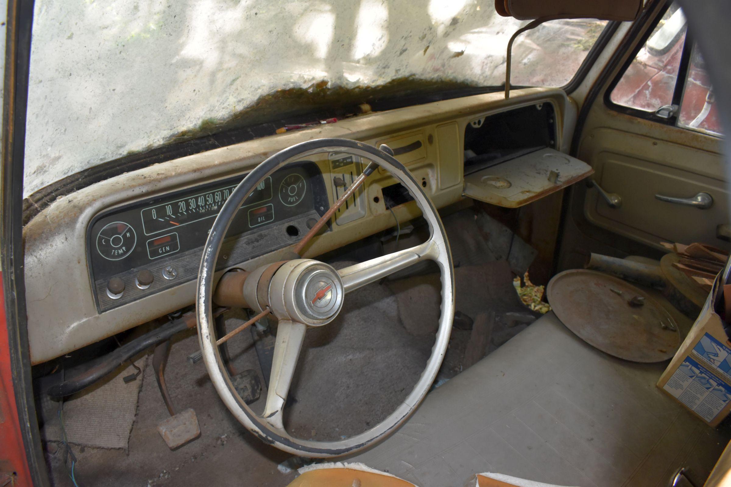 1965  Chevy 10, 1/2 Ton PickUp, Reg Cab, Long Box, 3 Speed On Column, InLine 6 Cylinder, Parts/Proje