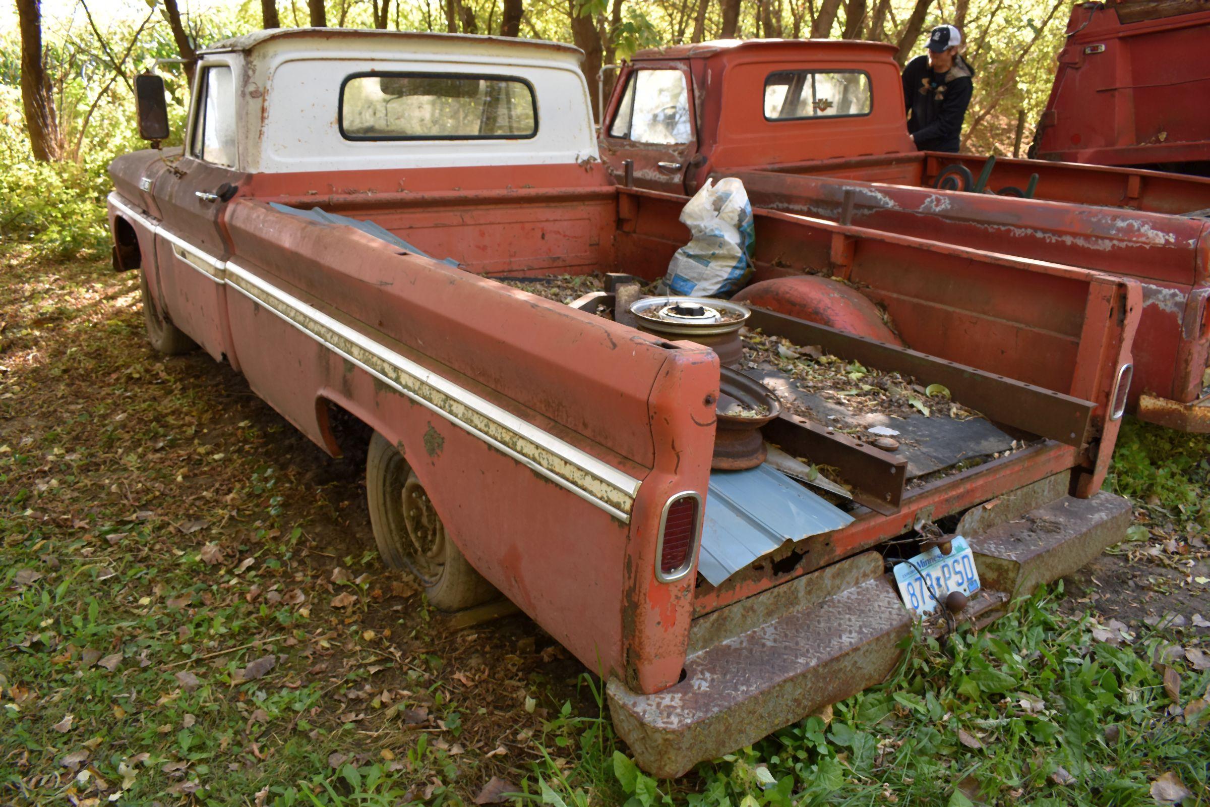 1965  Chevy 10, 1/2 Ton PickUp, Reg Cab, Long Box, 3 Speed On Column, InLine 6 Cylinder, Parts/Proje