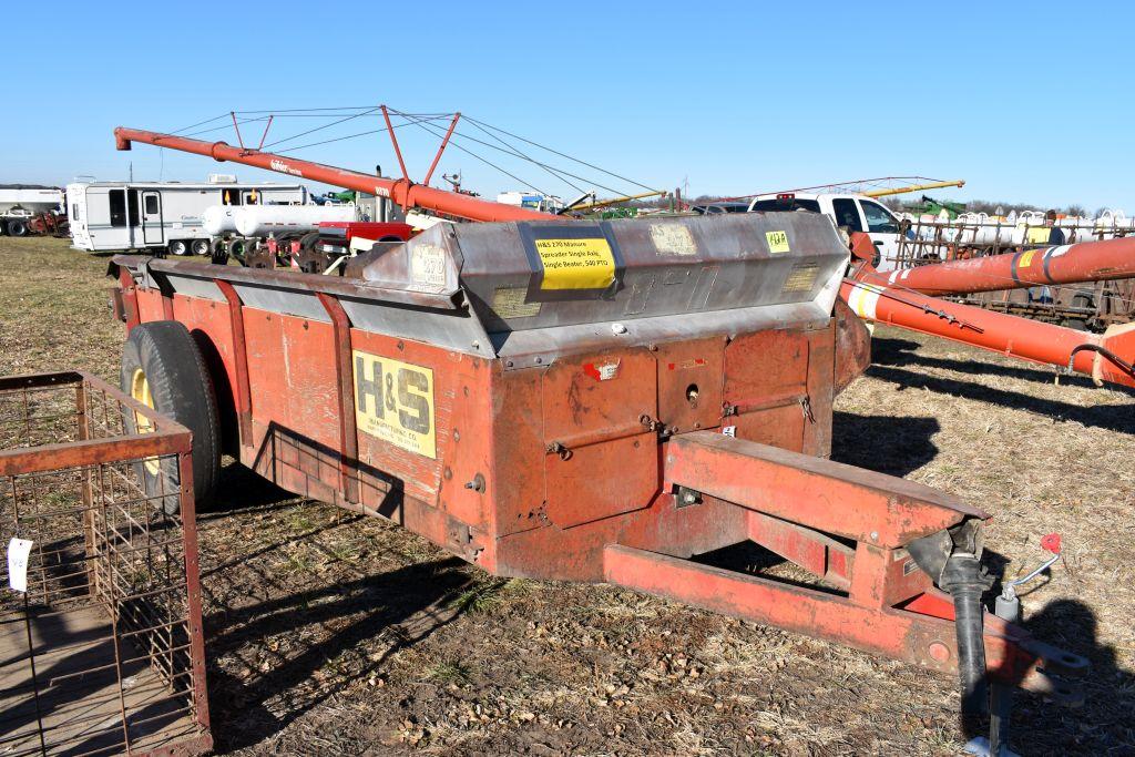 H&S 270 Manure Spreader Single Axle, Single  Beater, 540 PTO