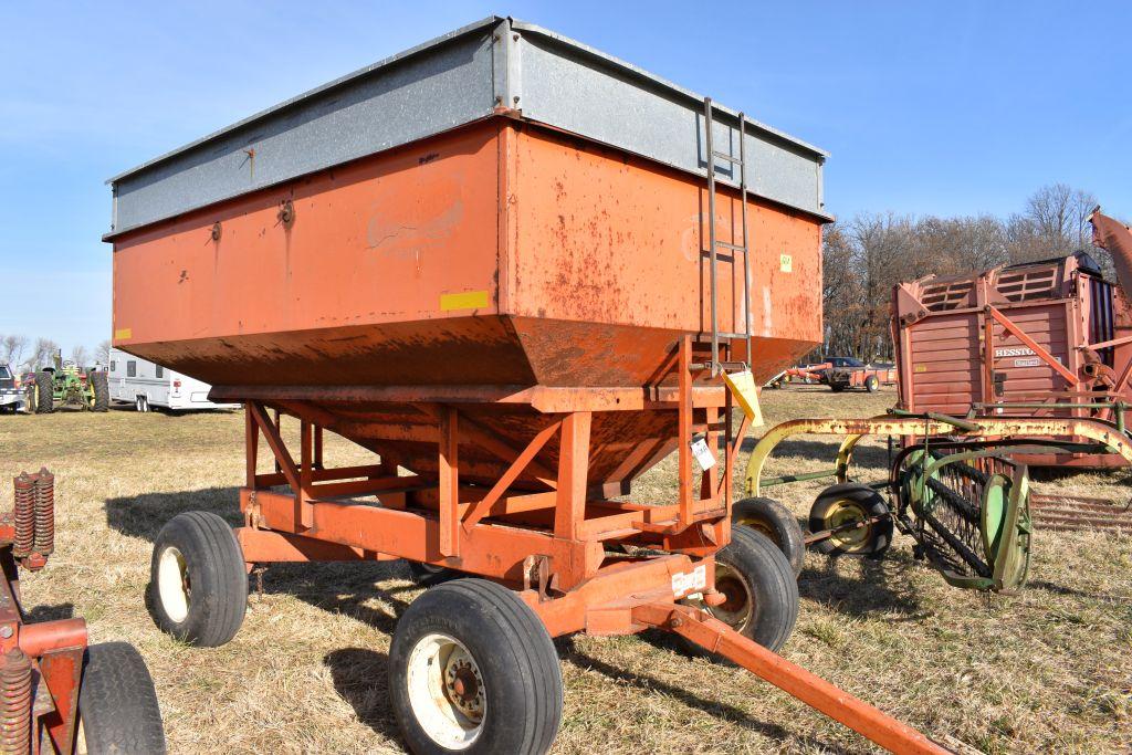 Bradford 225 Bushel Gravity Box, With Huskee  10 Ton Running Gear