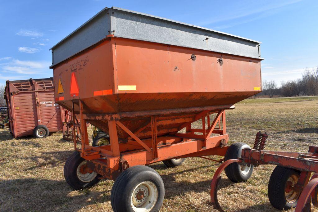 Bradford 225 Bushel Gravity Box, With Huskee  10 Ton Running Gear