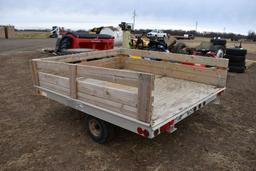 2019 Shop Built Snowmobile Trailer, 8'x7',  Tilt Bed, New Jack, Single Axle, Wooden Sides