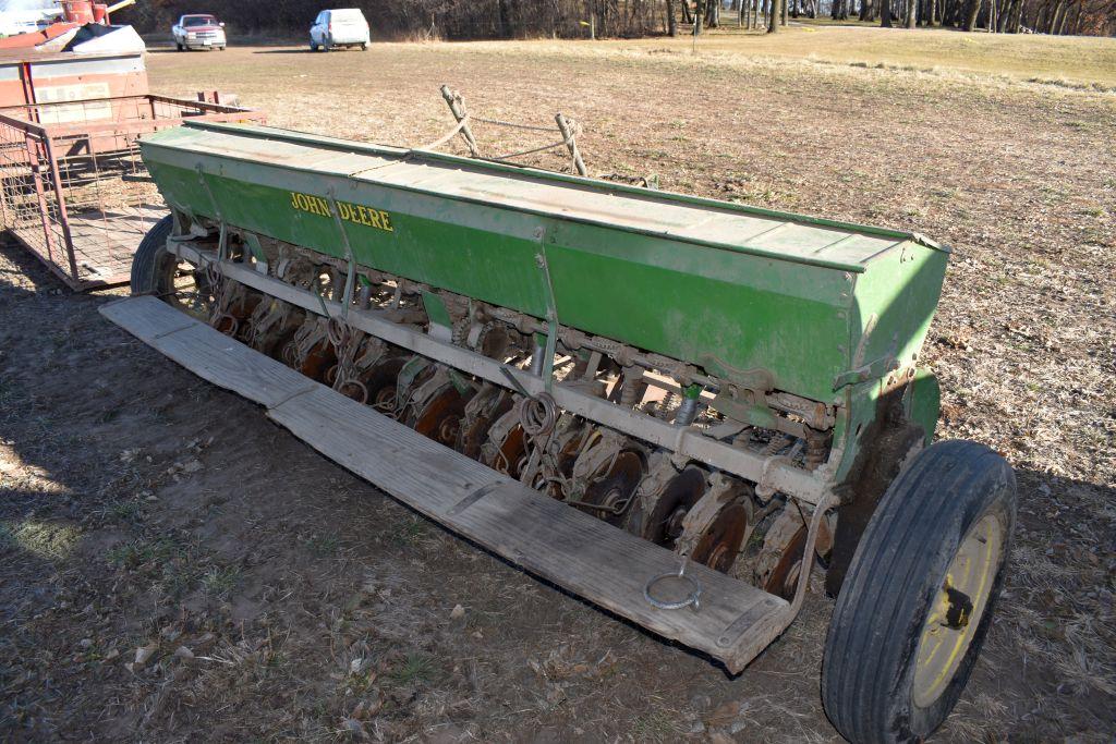 John Deere 10' Grain Drill With Grass Seeder,  7" Spacings