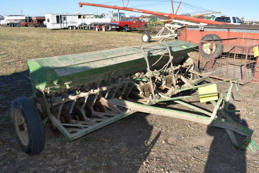 John Deere 10' Grain Drill With Grass Seeder,  7" Spacings