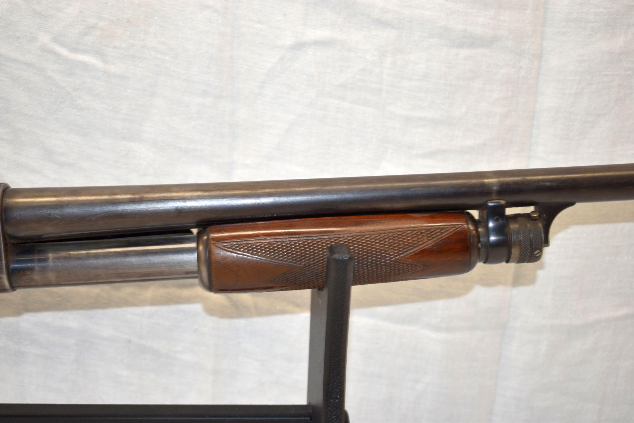 Ithica Gun Co. Model 37 Pump Action Shotgun, 12 Gauge, 30" Barrel, 2 3/4" Chamber, Engraving On Rece