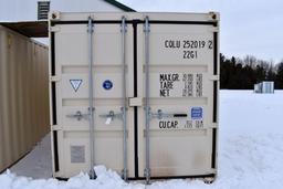 20' Shipping Container, double door, good floor, 1,173 cu.ft., manufactured in 2015,