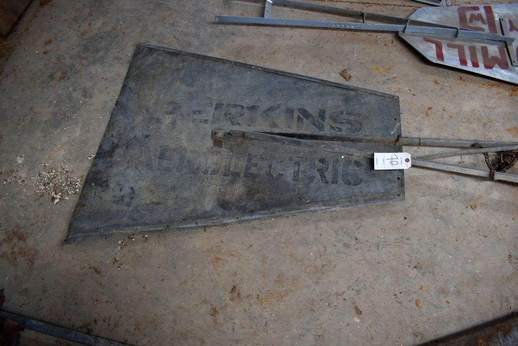 Perkins Aerolectric Metal Windmill Tail With Bracket, 90" Long