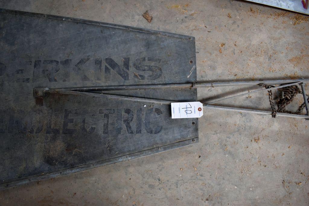 Perkins Aerolectric Metal Windmill Tail With Bracket, 90" Long