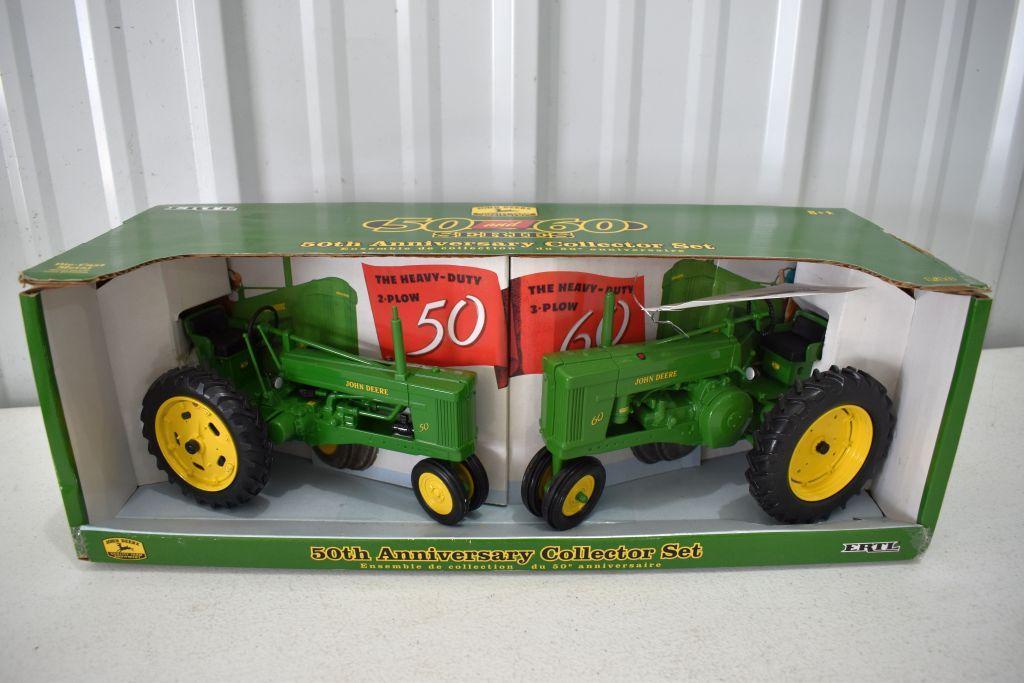 Ertl 50th Anniversary Collector Set, John Deere 50 and 60 Tractors, 1/16, with box