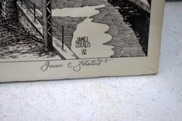 Pencil Sketch of The Spiral Hastings Bridge by James Zotalis
