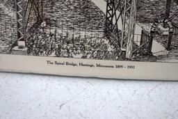 Pencil Sketch of The Spiral Hastings Bridge by James Zotalis